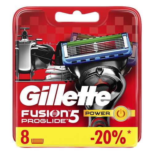 Сменные кассеты Gillette Fusion5 ProGlide Power 8 шт в Летуаль