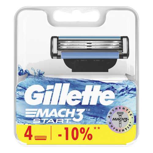 Сменные кассеты Gillette Mach3 Start 4 шт в Летуаль