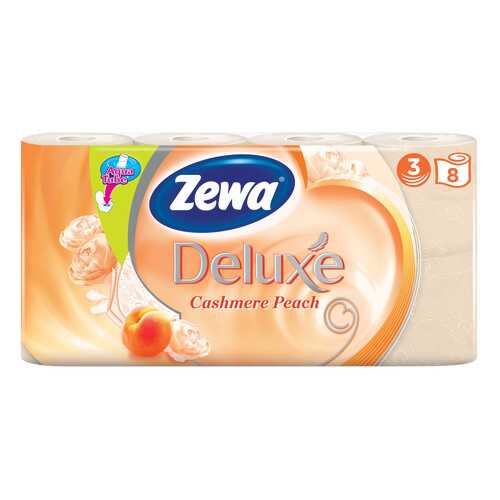 Туалетная бумага Zewa Deluxe Персик, 3 слоя, 8 рулонов в Летуаль