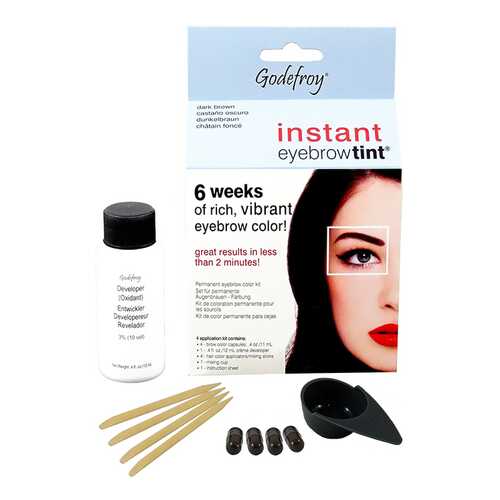 Краска для бровей Godefroy Instant Eyebrow Tint Kit Dark Brown 4 капсулы в Летуаль