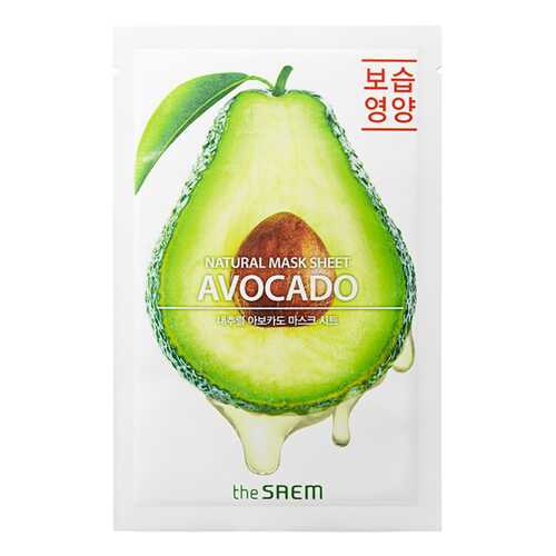 Маска тканевая THE SAEM с экстрактом авокадо Natural Avocado Mask Sheet 21мл в Летуаль