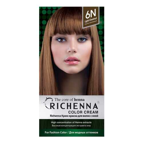 Краска для волос RICHENNA Color Cream 6N Light Chestnut в Летуаль