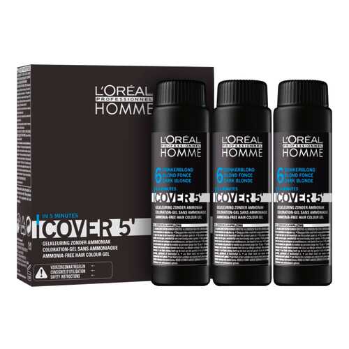 Оттеночный гель L'Oreal Professionnel Homme Cover 5 №6 Dark Blond 150 мл в Летуаль